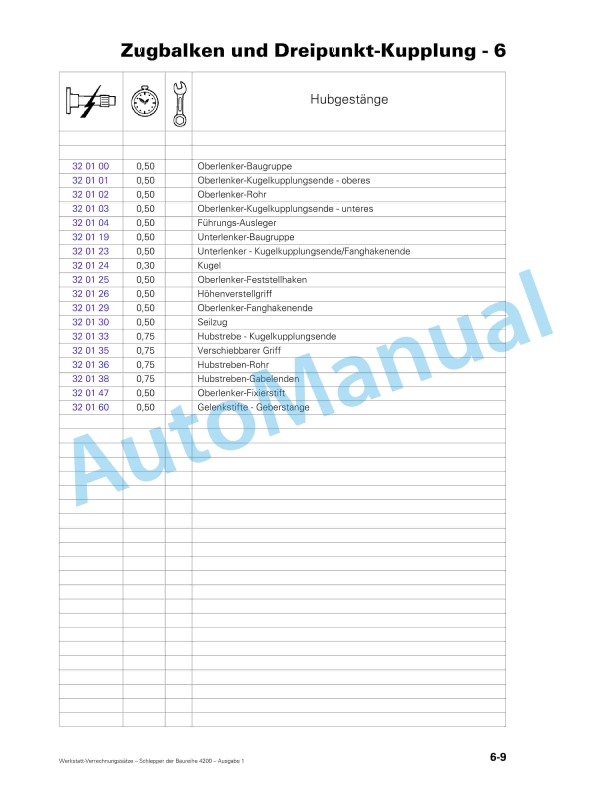 Massey Ferguson 4200 Series Tractor Repair Time Schedule 1857070M4-2