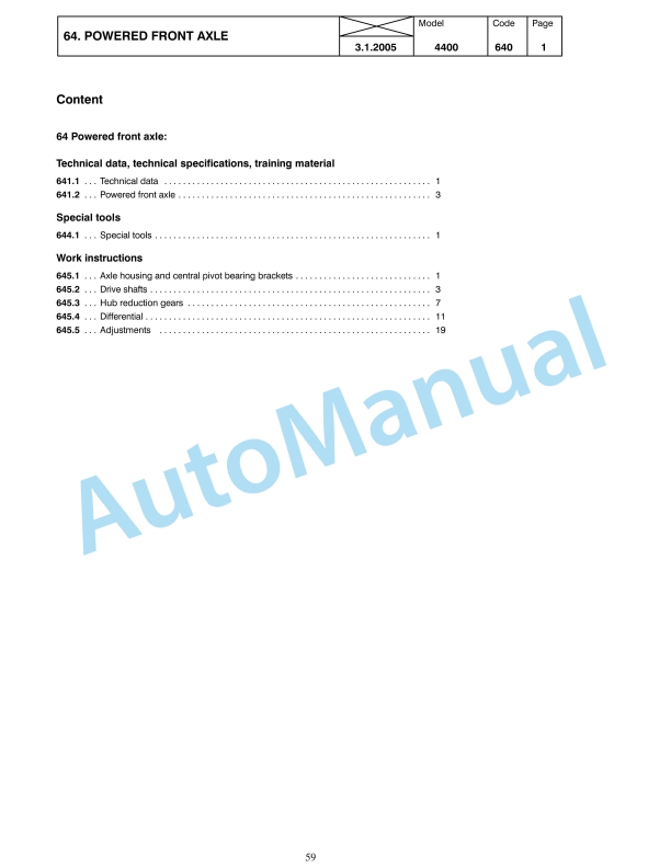 Massey Ferguson 4400 Series Tractors Workshop Service Manual-4