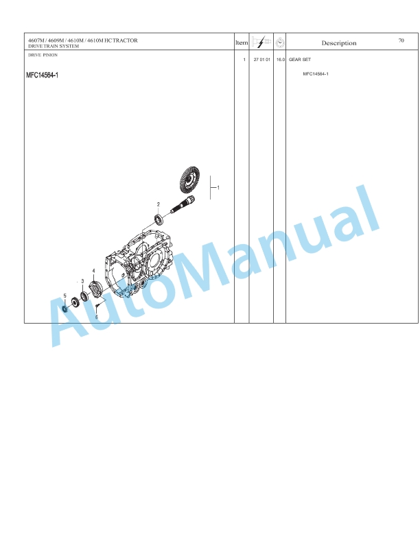 Massey Ferguson 4607M, 4609M, 4610M, 4610M HC Tractor Repair Time Schedule 4283603M2-2