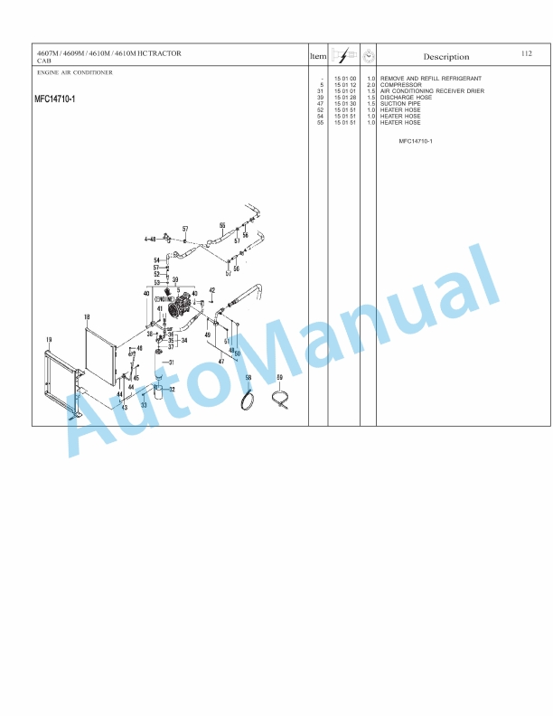Massey Ferguson 4607M, 4609M, 4610M, 4610M HC Tractor Repair Time Schedule 4283603M2-5