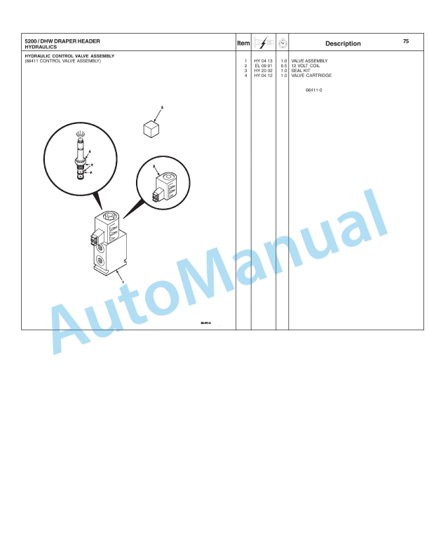 Massey Ferguson 5200 Draper Header Repair Time Schedule 4283434M1-3