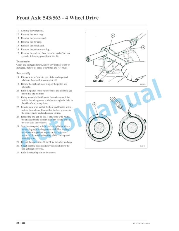 Massey Ferguson 533, 543, 563 Workshop Service Manual 4283045M1-3