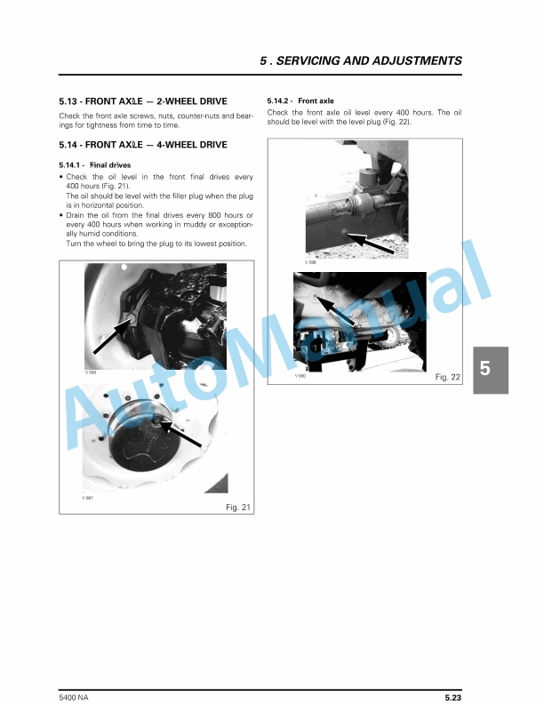 Massey Ferguson 5400 Series Tractors Operator Instruction Book 3378505M2-3