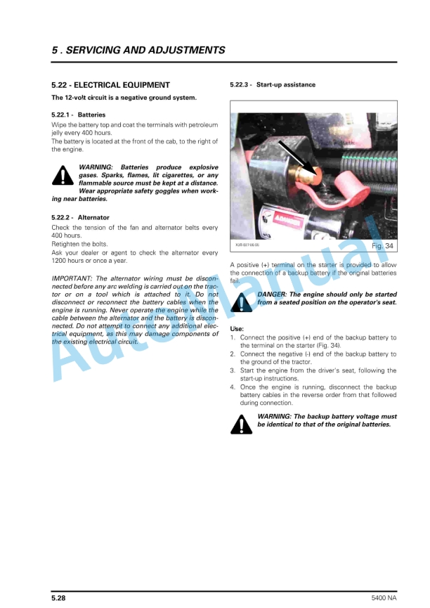 Massey Ferguson 5400 Series Tractors Operator Instruction Book 3378806M1-4