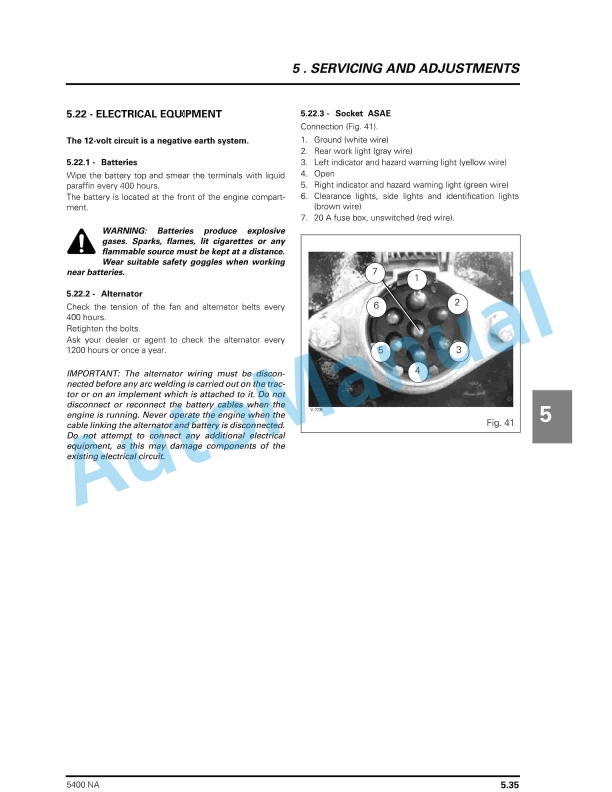 Massey Ferguson 5400 Series Tractors Operator Instruction Book 3378990M2-4