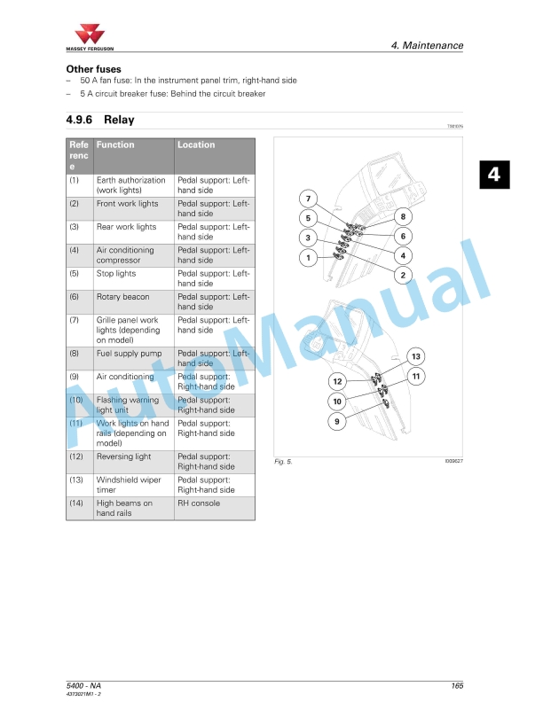 Massey Ferguson 5400 Series Tractors Operators Manual 4373021M1-5