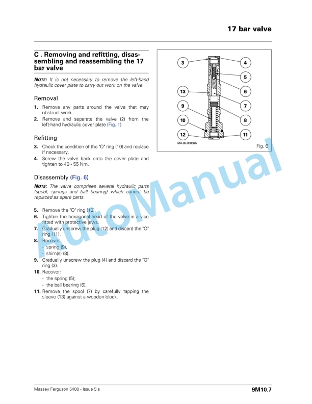 Massey Ferguson 5400 Series Tractors Workshop Service Manual 3378545M5-3