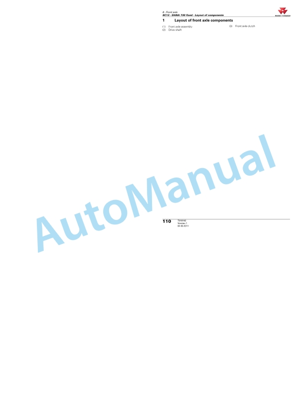 Massey Ferguson 5400 Series Tractors Workshop Service Manual 3378545M5sup-3-3