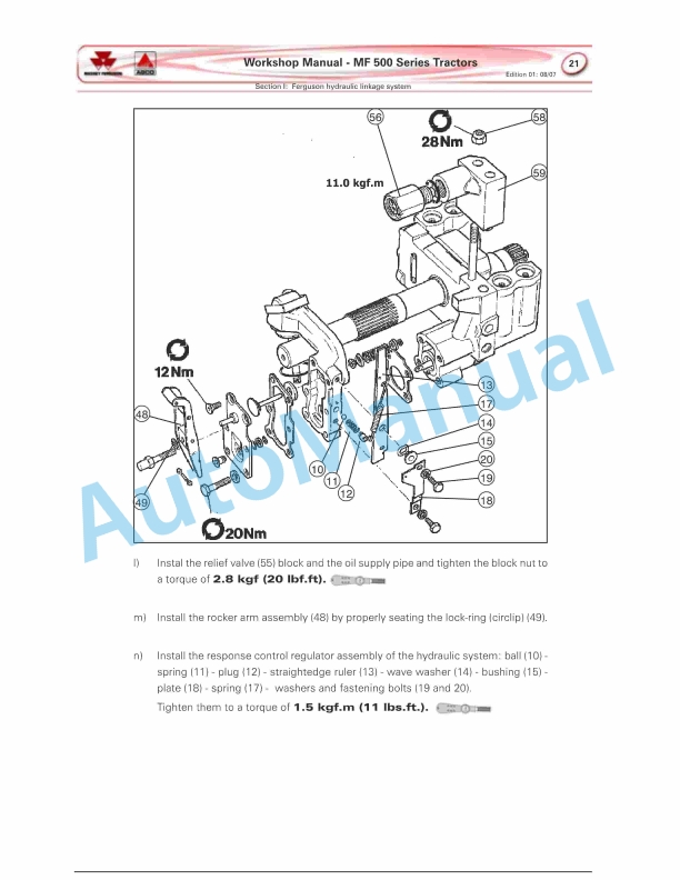 Massey Ferguson 573, 583, 593, 596 Tractors Workshop Service Manual 4283075M1 3 Massey Ferguson 573, 583, 593, 596 Tractors Workshop Service Manual 4283075M1 - Image 3