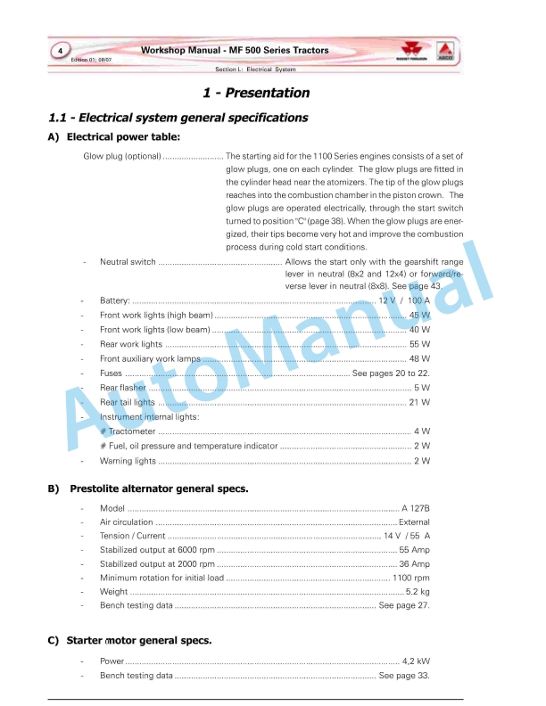 Massey Ferguson 573, 583, 593, 596 Tractors Workshop Service Manual 4283075M1 4 Massey Ferguson 573, 583, 593, 596 Tractors Workshop Service Manual 4283075M1 - Image 4