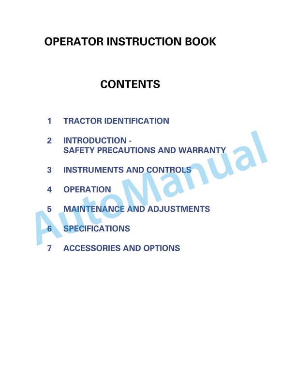 Massey Ferguson 6200 Series Tractor Operator Instruction Book 3378306M3