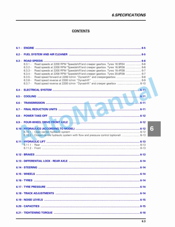Massey Ferguson 6200 Series Tractor Operator Instruction Book 3378306M3-4