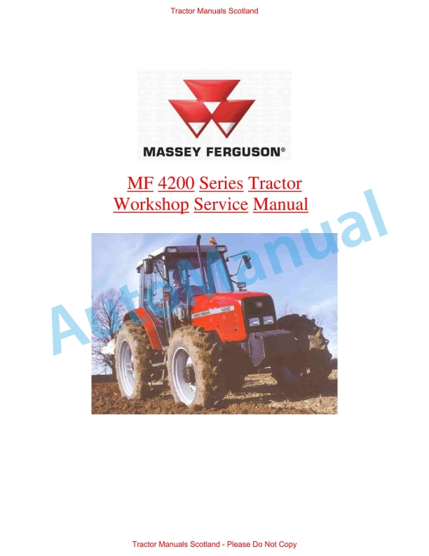 Massey Ferguson 6400 Series Tractor Workshop Service Manual 1 Massey Ferguson 6400 Series Tractor Workshop Service Manual