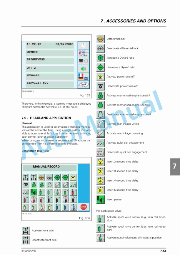 Massey Ferguson 6400 Series Tractors Operator Instruction Book 3378776M1-5