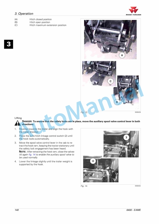 Massey Ferguson 6400 Series Tractors Operator Instruction Book 4315415M2-2