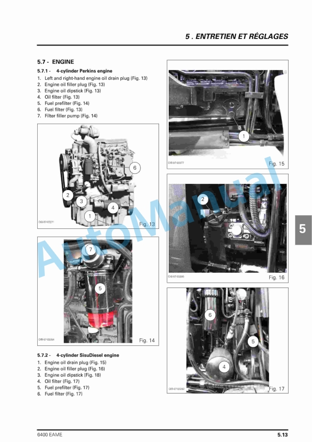 Massey Ferguson 6400 Series Tractors Operator Instruction Book 4315613M1-3