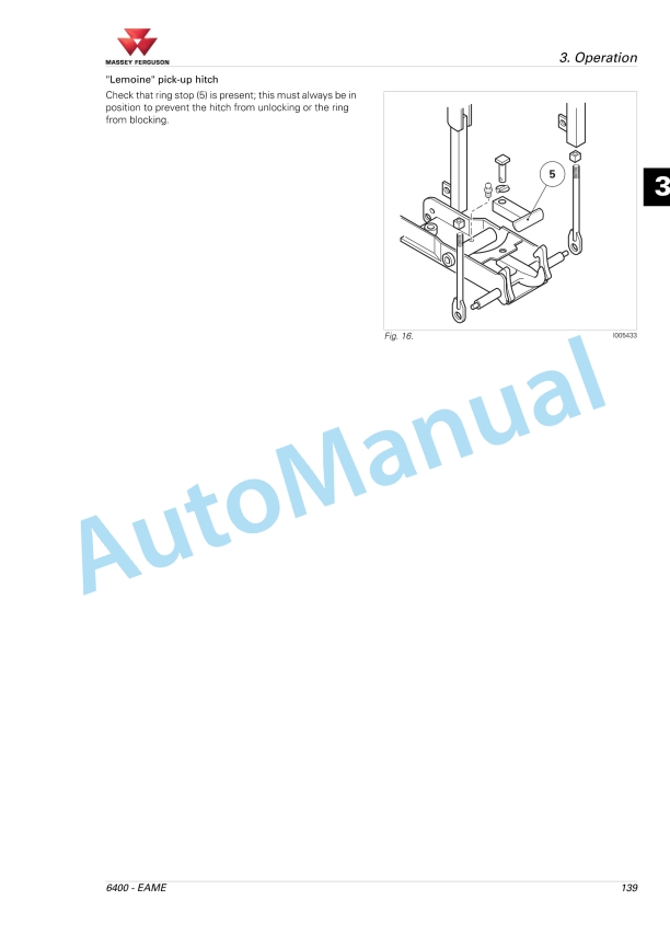 Massey Ferguson 6400 Series Tractors Operator Instruction Book 4346708M1-2