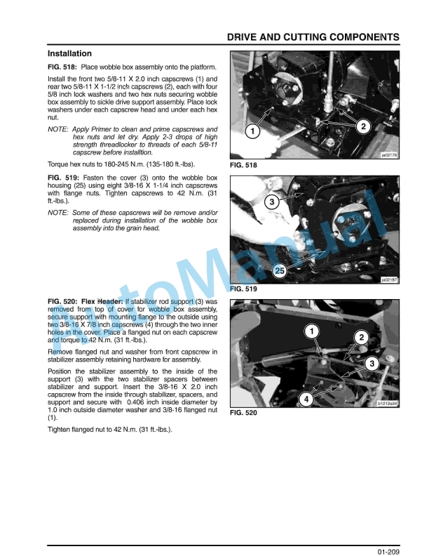 Massey Ferguson 7000, 8000 Grain Header Workshop Service Manual 79023023A-2