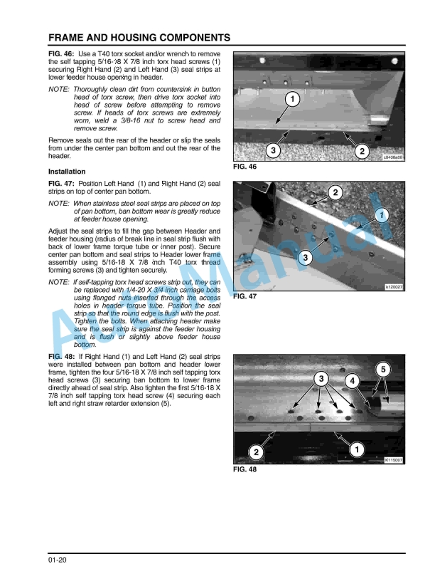 Massey Ferguson 7000, 8000 Grain Header Workshop Service Manual 79023023A-3