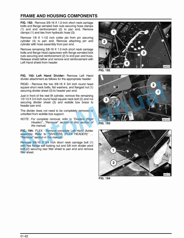 Massey Ferguson 7000, 8000 Grain Header Workshop Service Manual 79023023A-4