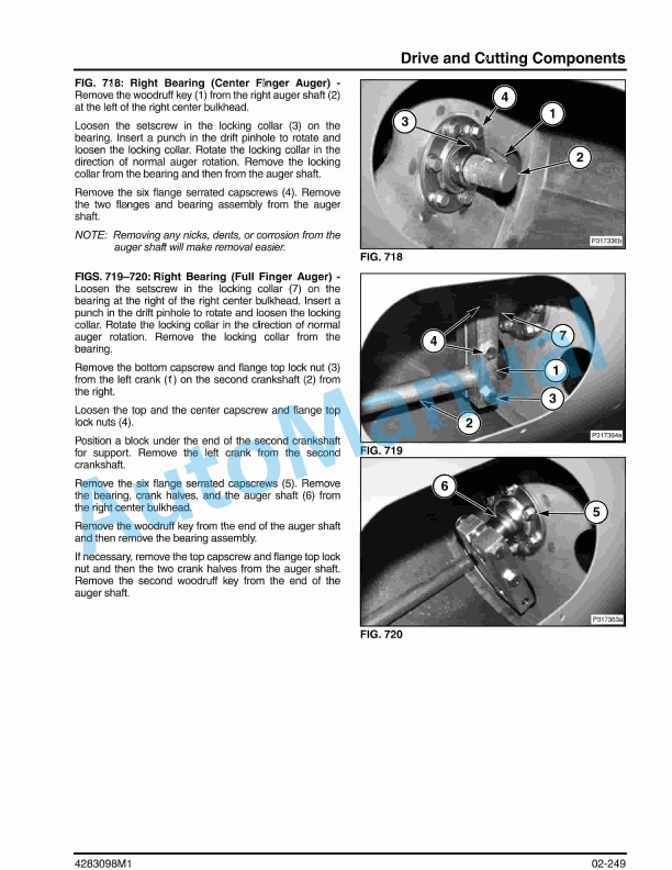 Massey Ferguson 7200 Rigid, 8200 Flex Grain Header Workshop Service Manual 4283098M1-2