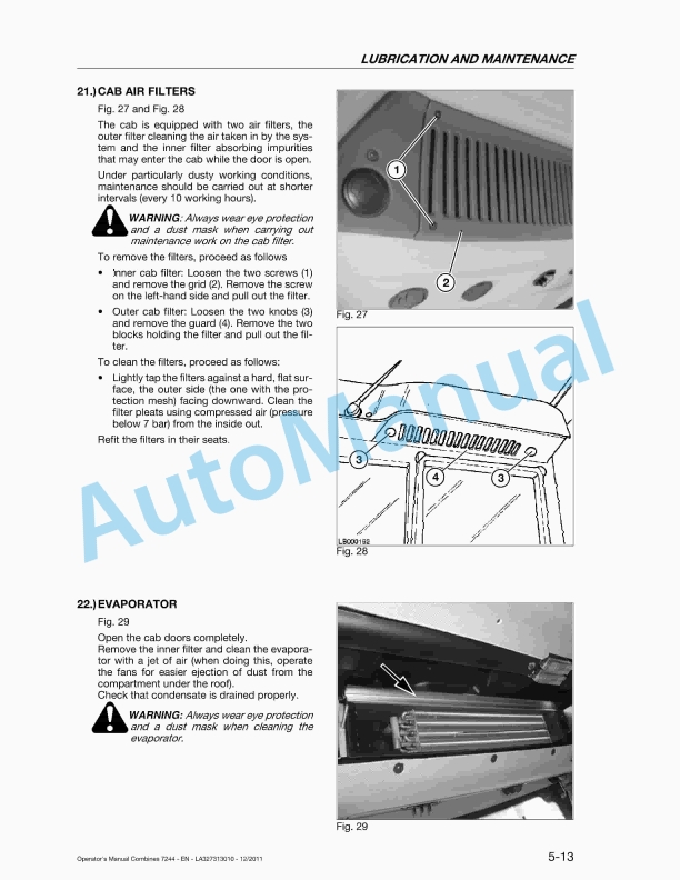 Massey Ferguson 7244 Activa Original Operators Manual LA327313010-2