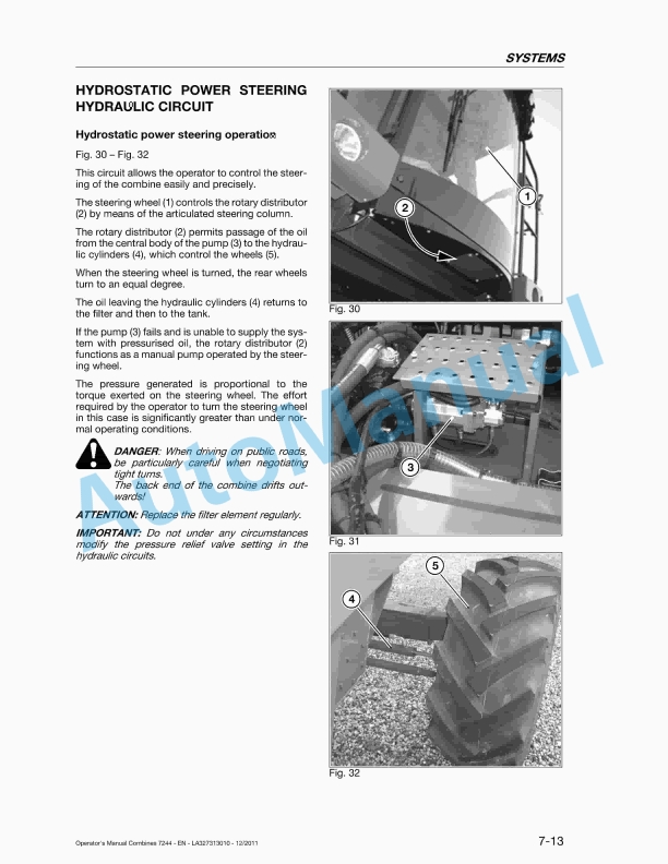 Massey Ferguson 7244 Activa Original Operators Manual LA327313010-4
