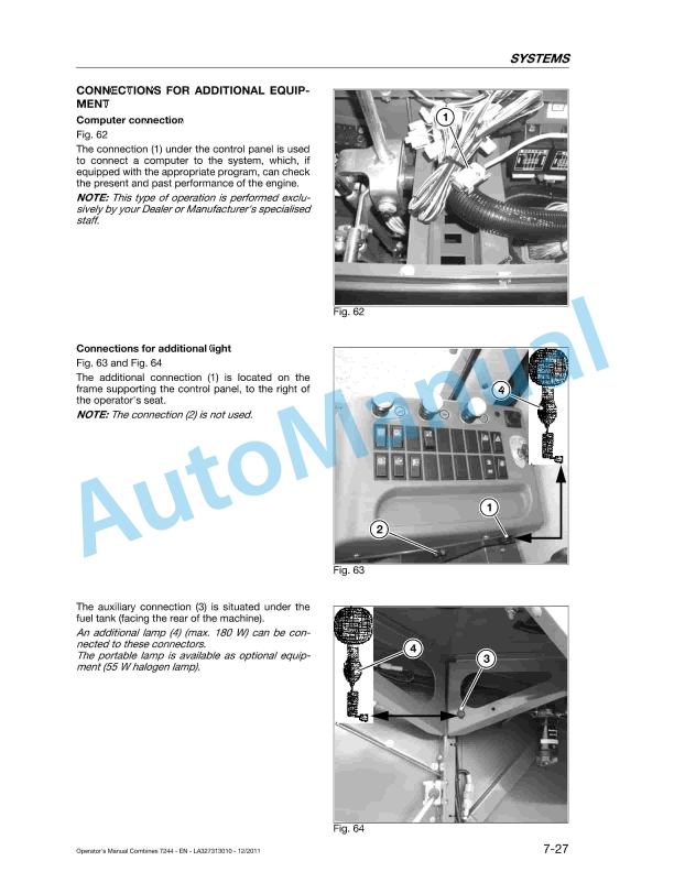 Massey Ferguson 7244 Activa Original Operators Manual LA327313010-5