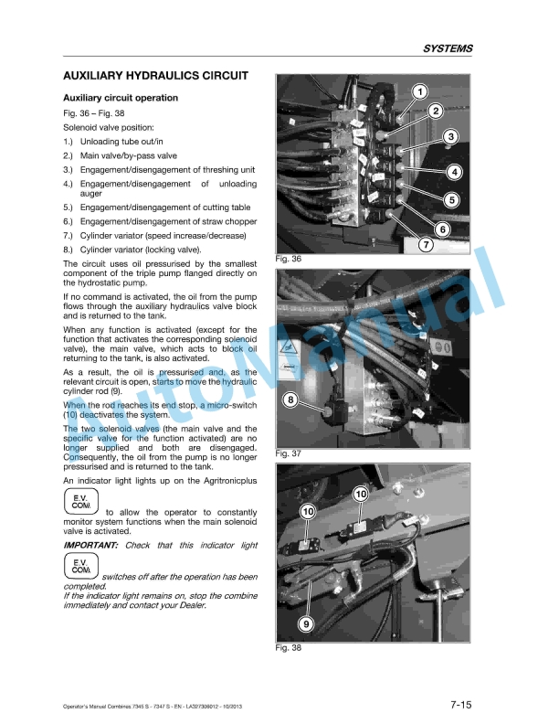 Massey Ferguson 7345 S, 7345 S MCS, 7347 S, 7347 S MCS Activa Original Operators Manual LA327306012-4