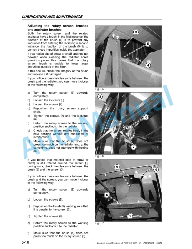 Massey Ferguson 7360, 7360 PL, 7360 PLI, 7370, 7370 PL Original Operators Manual LA327316013-2