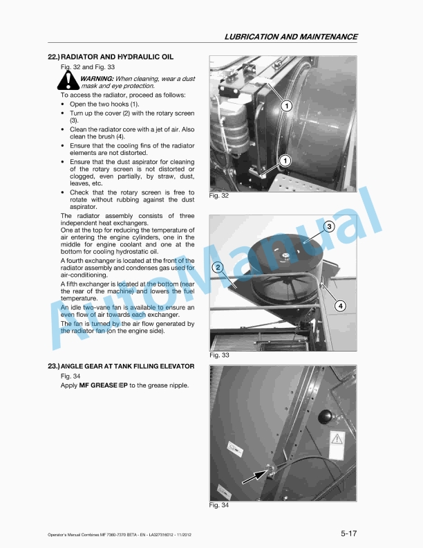 Massey Ferguson 7360, 7360 PL, 7370, 7370 PL Original Operators Manual LA327316012-2