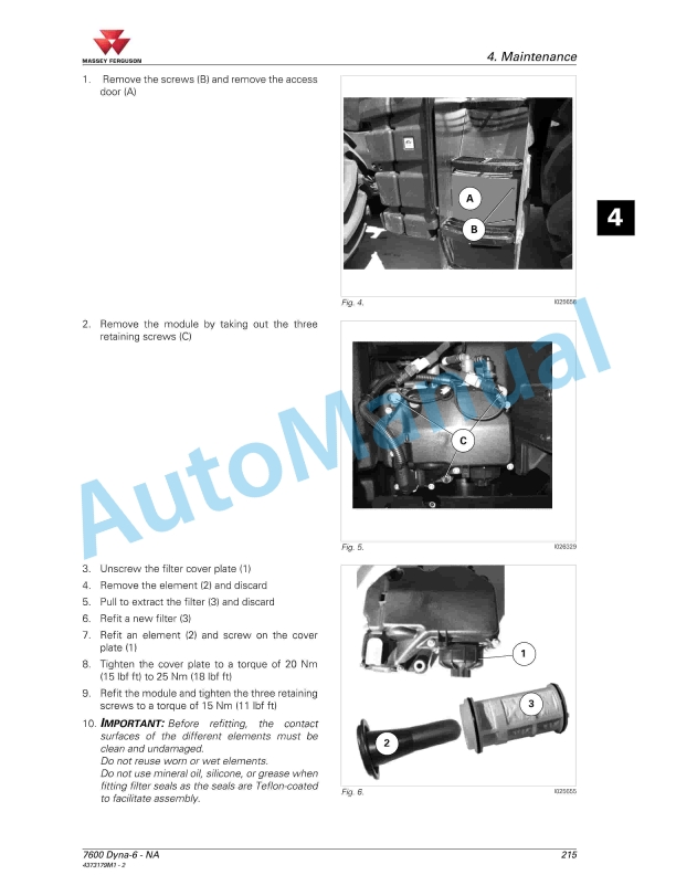 Massey Ferguson 7600 Series Tractor Operators Manual 4373179M1-3