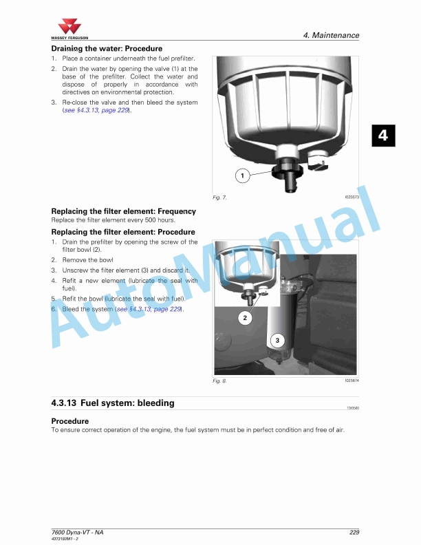 Massey Ferguson 7600 Series Tractor Operators Manual 4373192M1-3