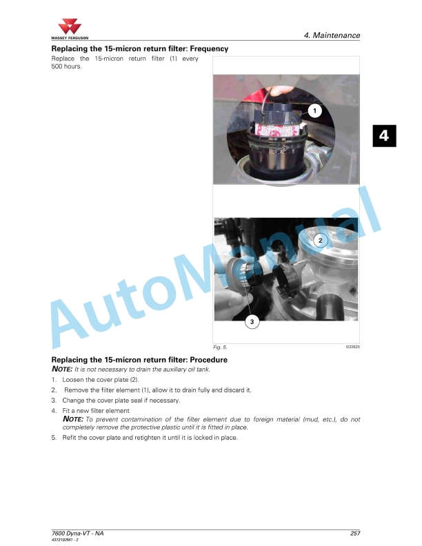 Massey Ferguson 7600 Series Tractor Operators Manual 4373192M1-4
