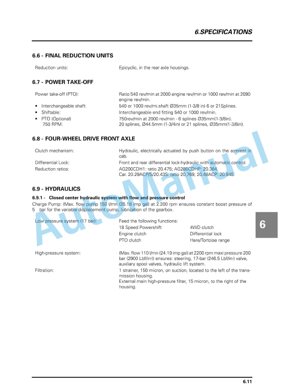 Massey Ferguson 8200 Series Tractors Operator Instruction Book 3378344M1-4