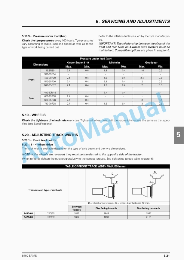 Massey Ferguson 8400 Series Tractors Operator Instruction Book 3378886M1-4