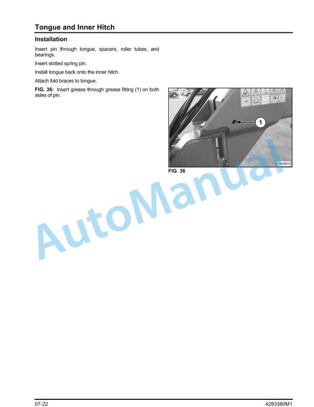 Massey Ferguson 8816, 8824, 8824-70cm Planter Workshop Service Manual 4283380M1-3