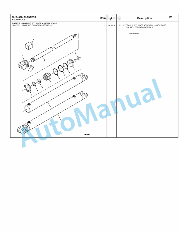 Massey Ferguson 8816, 8824 Planter Repair Time Schedule 4283393M1-4