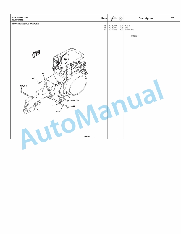 Massey Ferguson 8936 Planter Repair Time Schedule 4283514M1-4