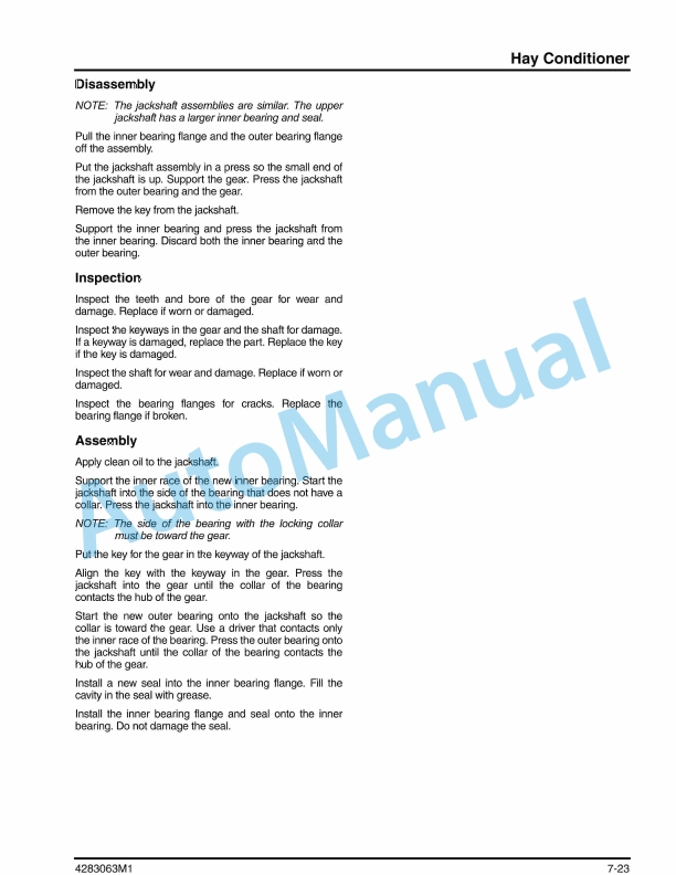 Massey Ferguson 9070, 9075, 9175, 9185 Rotary Header Workshop Service Manual 4283063M1-4