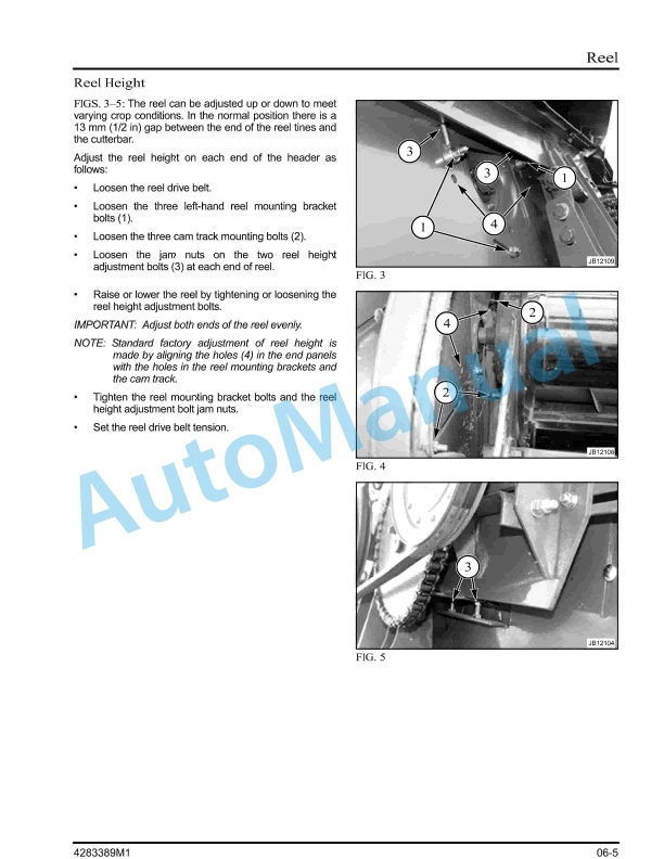 Massey Ferguson 9125, 9145 Auger Header Workshop Service Manual 4283389M1-2