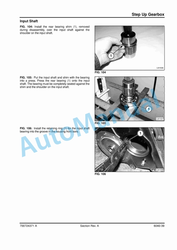 Massey Ferguson 9220, 9420, 5230, 5240, 5260 Windrower Workshop Service Manual 700724371-2