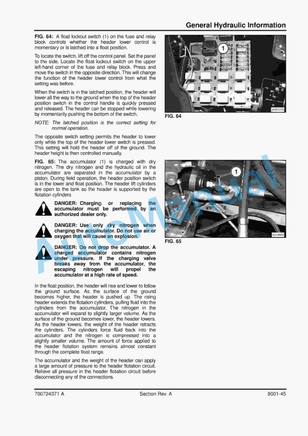 Massey Ferguson 9220, 9420, 5230, 5240, 5260 Windrower Workshop Service Manual 700724371-3
