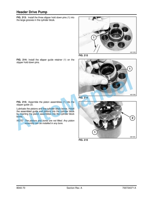 Massey Ferguson 9220, 9420, 5230, 5240, 5260 Windrower Workshop Service Manual 700724371-5