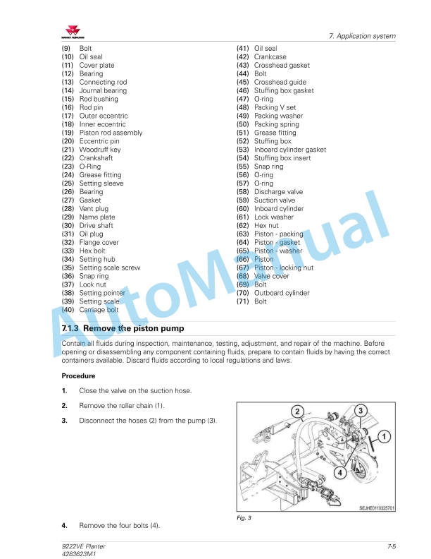 Massey Ferguson 9222VE Planter Workshop Service Manual 4283623M1-4