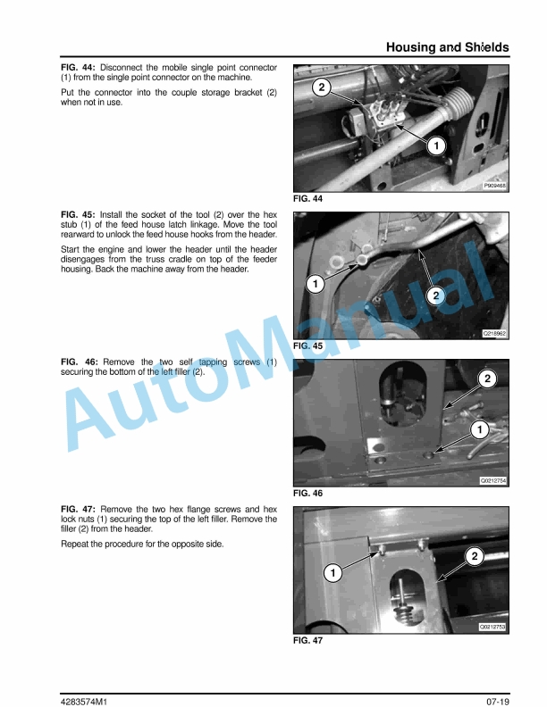 Massey Ferguson 9255 DynaFlex Draper Header Service Manual 4283574M3-3