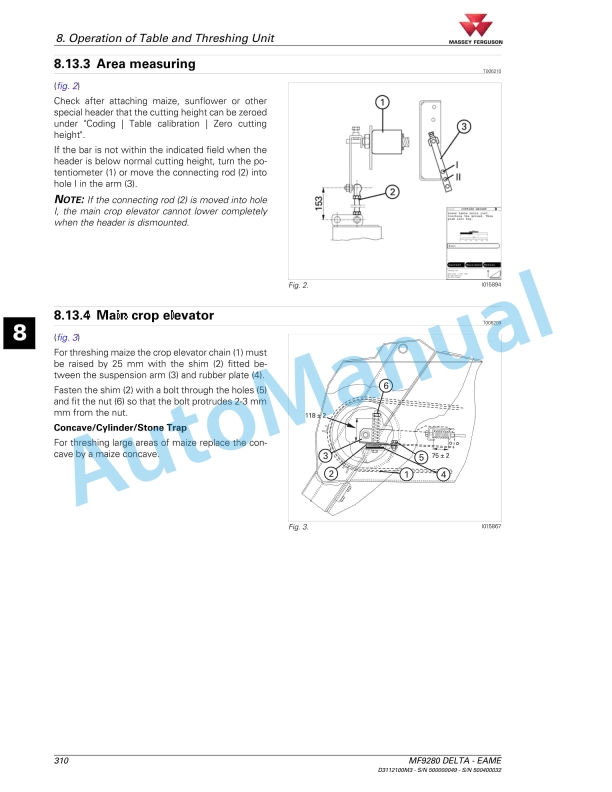 Massey Ferguson 9280 Delta Combine Series Operators Manual D3112100M3-3