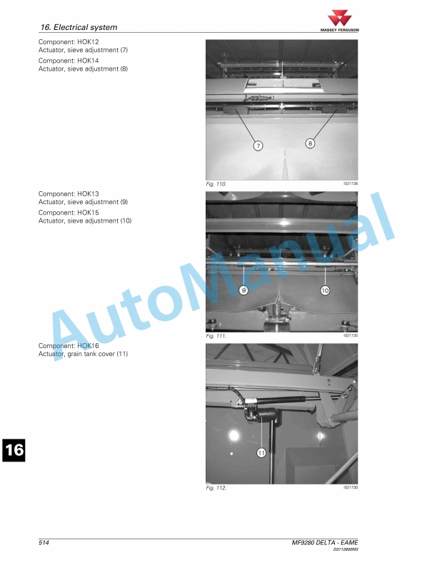 Massey Ferguson 9280 Delta Combine Series Workshop Service Manual D3112800M2-5