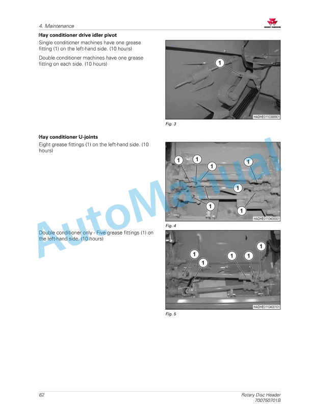 Massey Ferguson 9295, 9296 Rotary Disc Header Operator Manual 700750701B-2