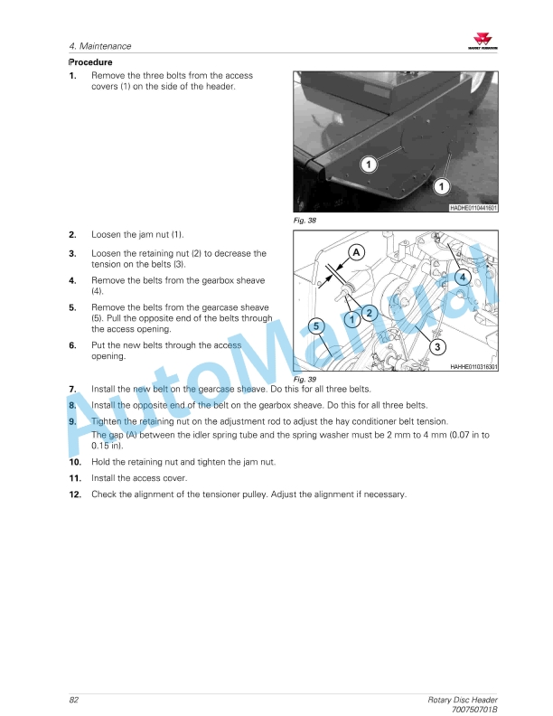 Massey Ferguson 9295, 9296 Rotary Disc Header Operator Manual 700750701B-3